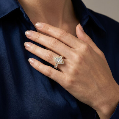 7.66CT Marquise Cut VVS Moissanite Pave Engagement Ring