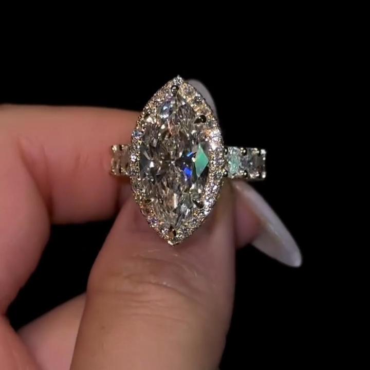 5.40CT Marquise Cut VVS Moissanite Pave Engagement Ring 5.40CT Marquise Cut VVS Moissanite Pave Engagement Ring