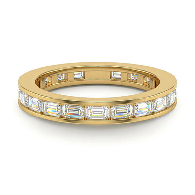 Emerald  VVS Moissanite Channel Set Eternity Wedding Band