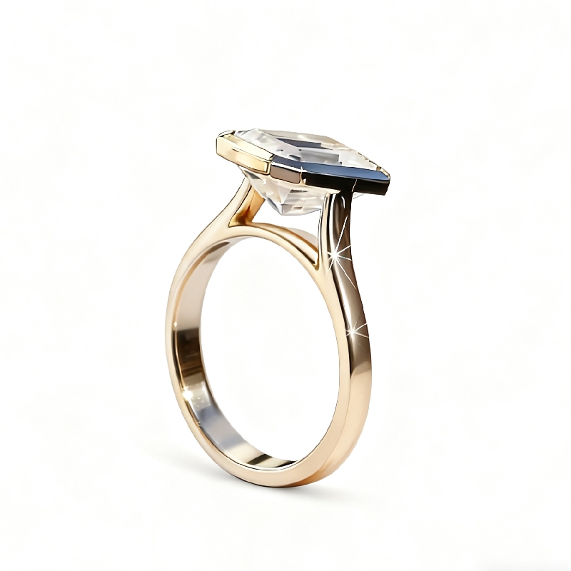 4CT Emerald Cut VVS Moissanite Solitaire Engagement Ring 4CT Emerald Cut VVS Moissanite Solitaire Engagement Ring