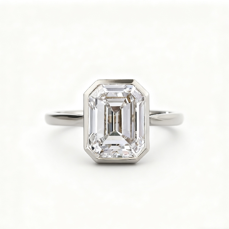 4CT Emerald Cut VVS Moissanite Solitaire Engagement Ring 4CT Emerald Cut VVS Moissanite Solitaire Engagement Ring