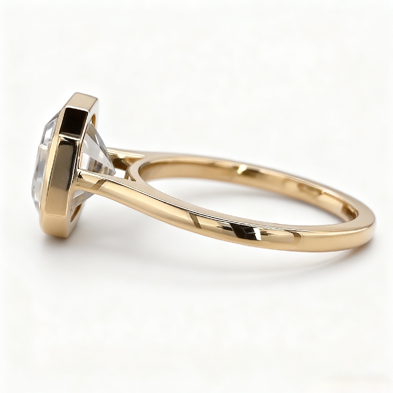 5CT Asscher Cut VVS Moissanite Solitaire Engagement Ring