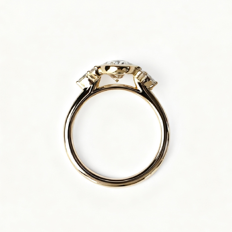 3.37CT Oval Cut VVS Moissanite Side Stone Engagement Ring