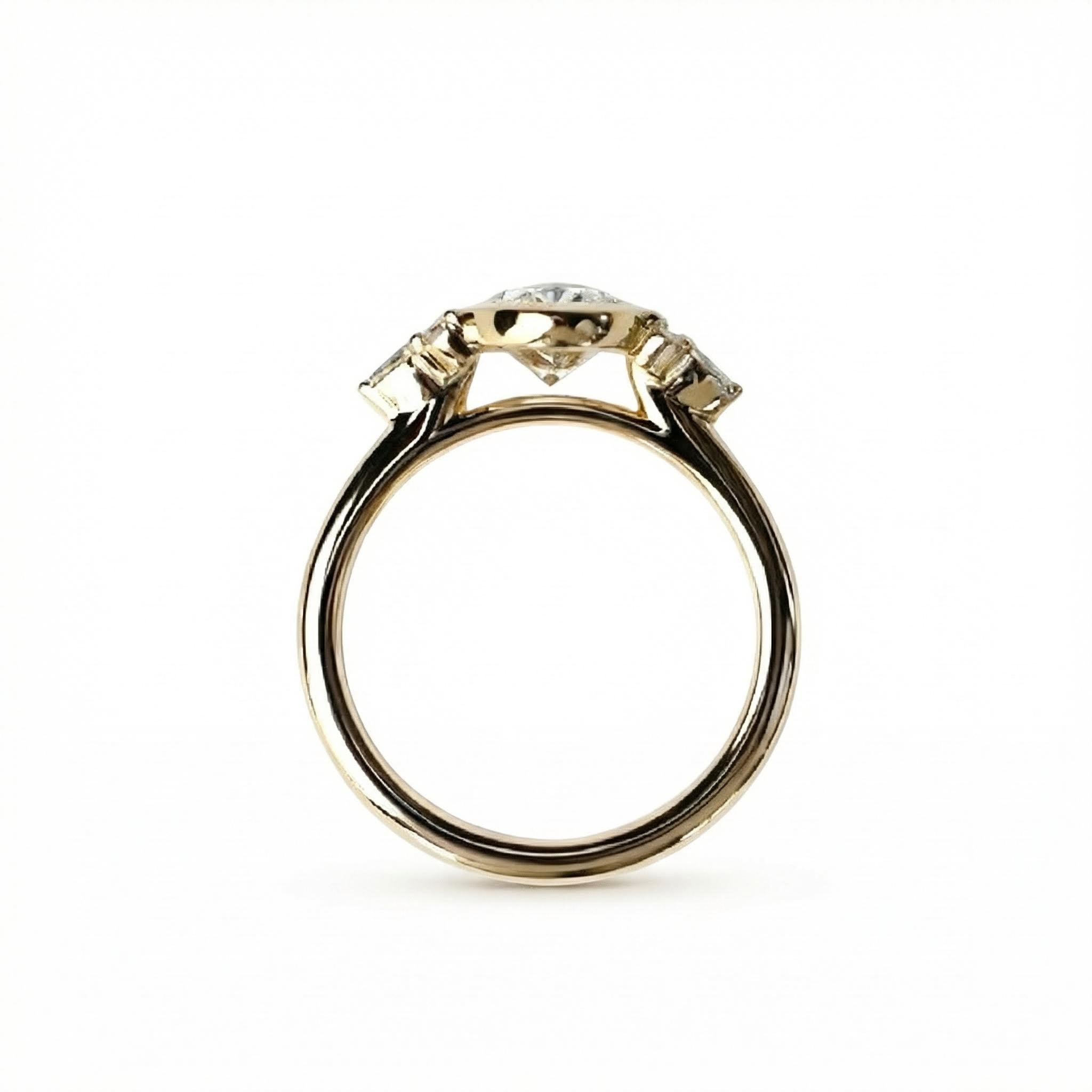 3.37CT Oval Cut VVS Moissanite Side Stone Engagement Ring