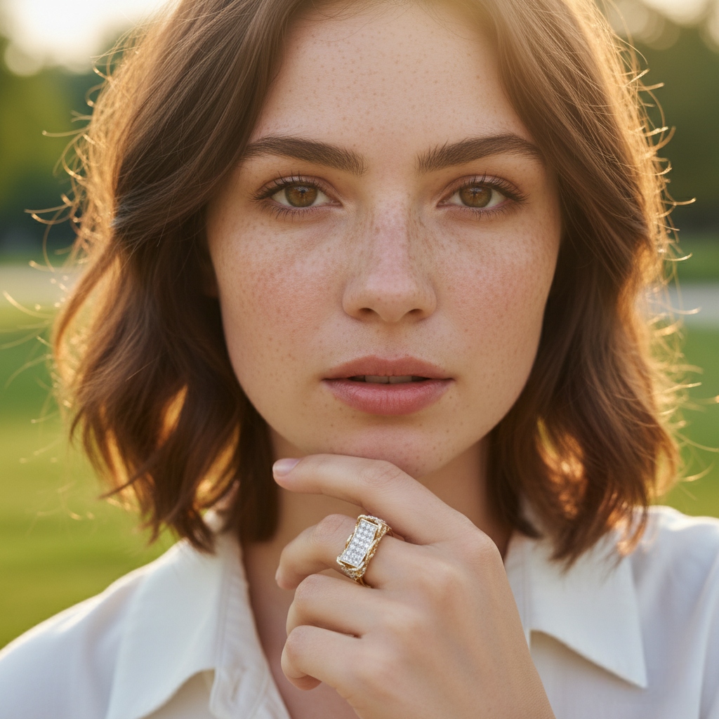 Princess Cut VVS Moissanite Rectangular Pave Ring Princess Cut VVS Moissanite Rectangular Pave Ring