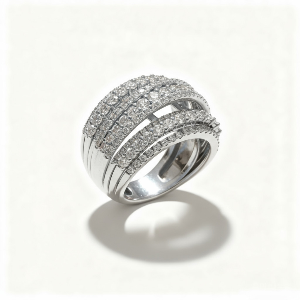 S925 Silver Multi-Layer Natural Diamond Wrap Ring in Yellow Gold S925 Silver Multi-Layer Natural Diamond Wrap Ring in Yellow Gold