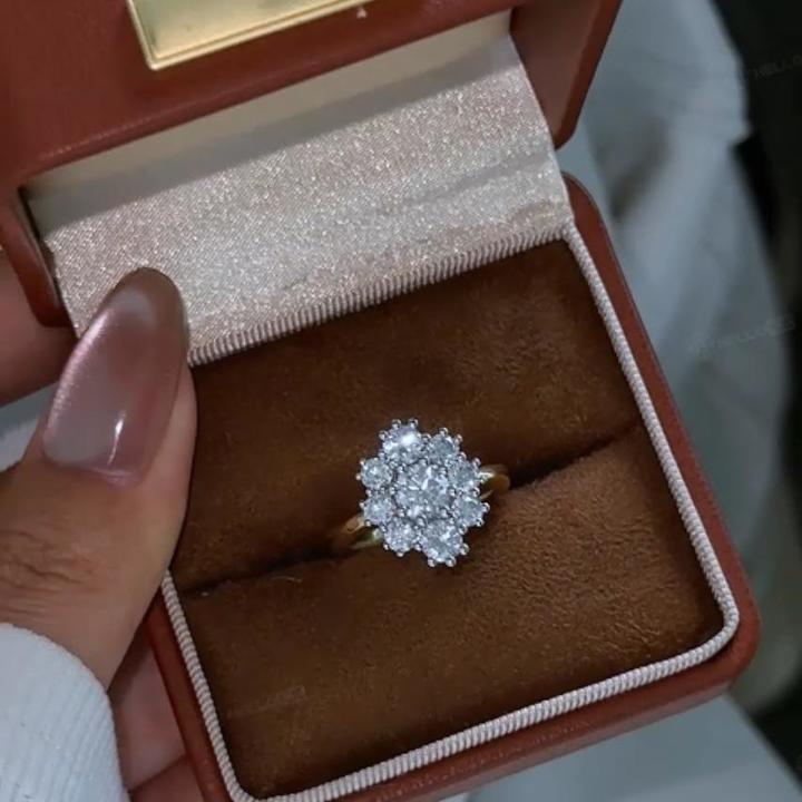 2.8ct. tw. Round Cut VVS Moissanite Floral Cluster Engagement Ring 2.8ct. tw. Round Cut VVS Moissanite Floral Cluster Engagement Ring