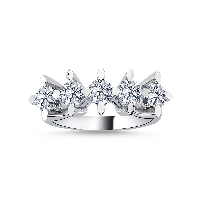 Five Round Cut VVS Moissanite Engagement Ring Five Round Cut VVS Moissanite Engagement Ring