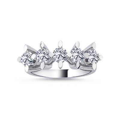 Five Round Cut VVS Moissanite Engagement Ring