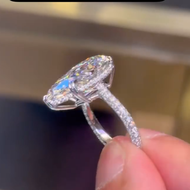 7.68CT Pear Cut VVS Moissanite Pave Engagement Ring 7.68CT Pear Cut VVS Moissanite Pave Engagement Ring