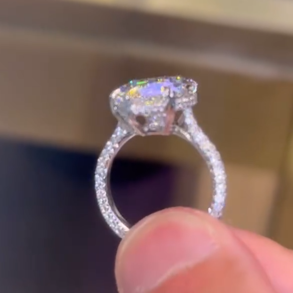 7.68CT Pear Cut VVS Moissanite Pave Engagement Ring 7.68CT Pear Cut VVS Moissanite Pave Engagement Ring