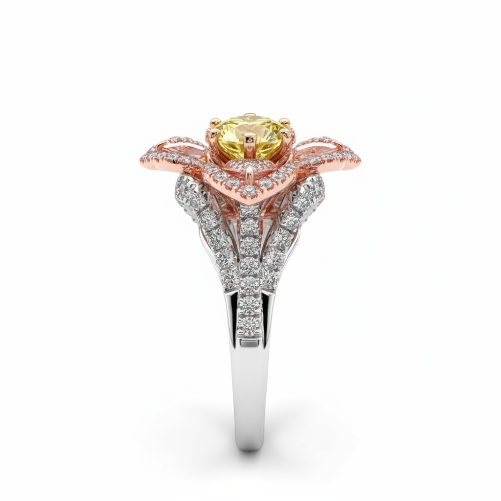 S925 Silver Four Leaf Clover Round Cut Halo Engagement Ring S925 Silver Four Leaf Clover Round Cut Halo Engagement Ring