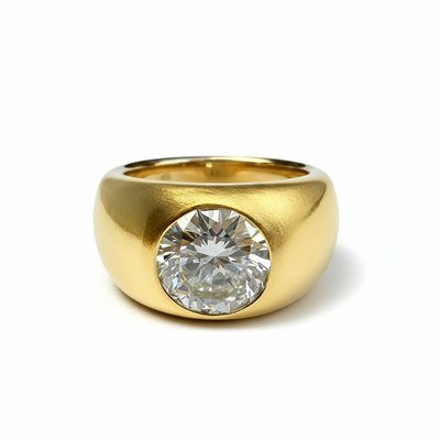 Round Cut VVS Moissanite Vintage Solitaire Engagement Ring