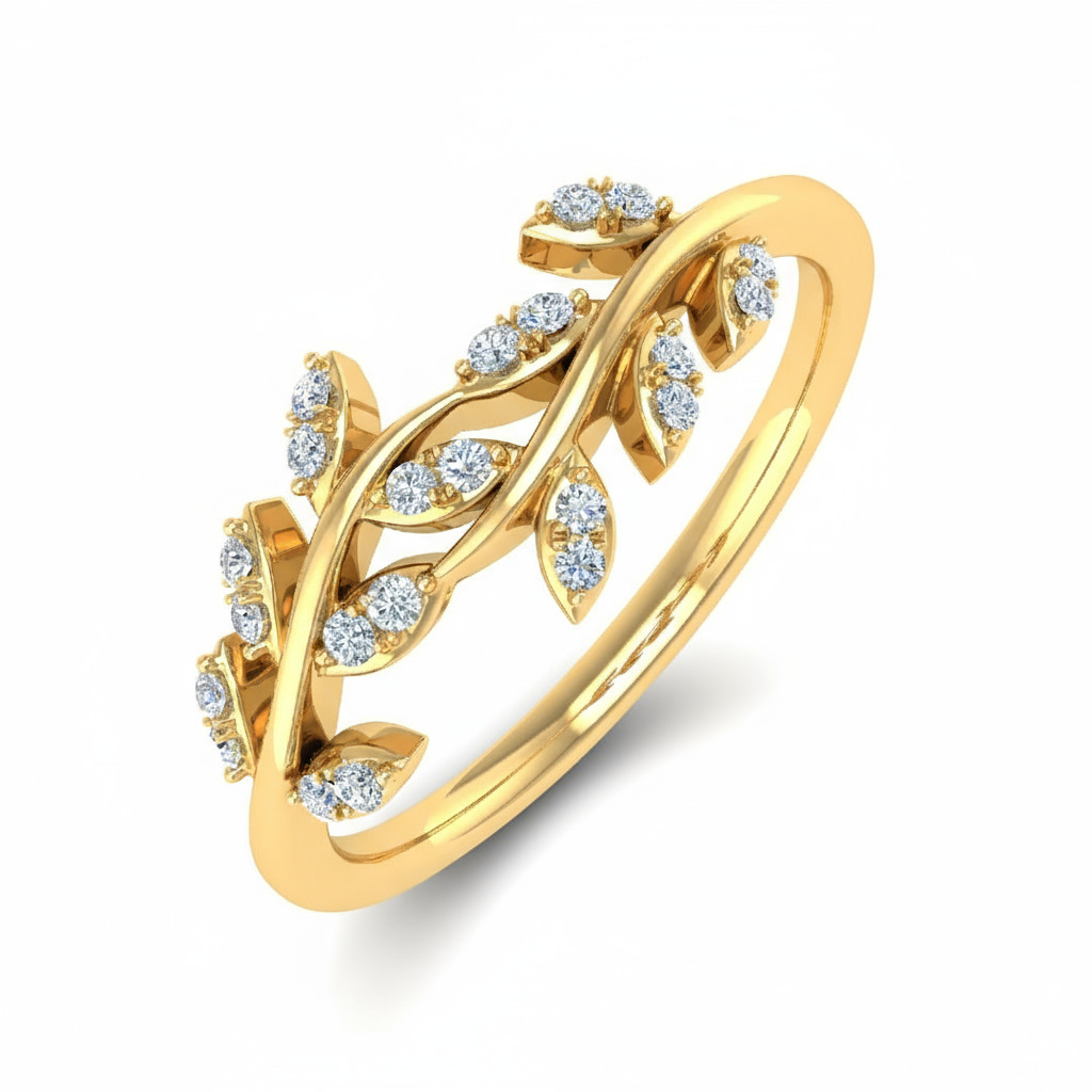 0.15CT Round Cut VVS Moissanite Nature Wedding Band