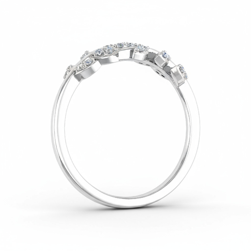 0.15CT Round Cut VVS Moissanite Nature Wedding Band