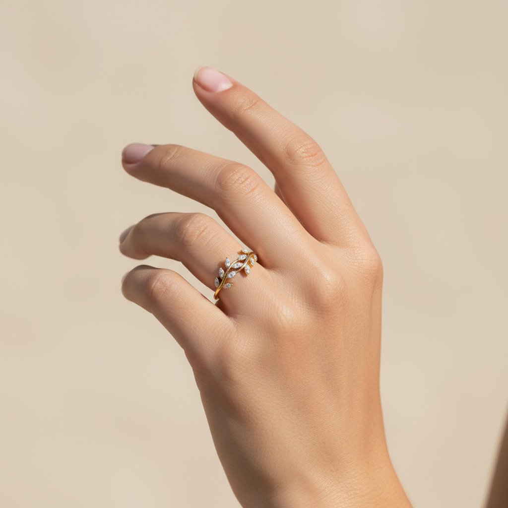 0.15CT Round Cut VVS Moissanite Nature Wedding Band