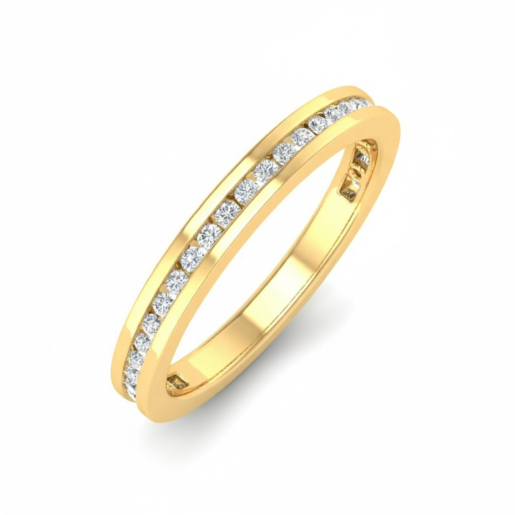 Round Cut VVS Moissanite Channle Set Wedding Band Round Cut VVS Moissanite Channle Set Wedding Band