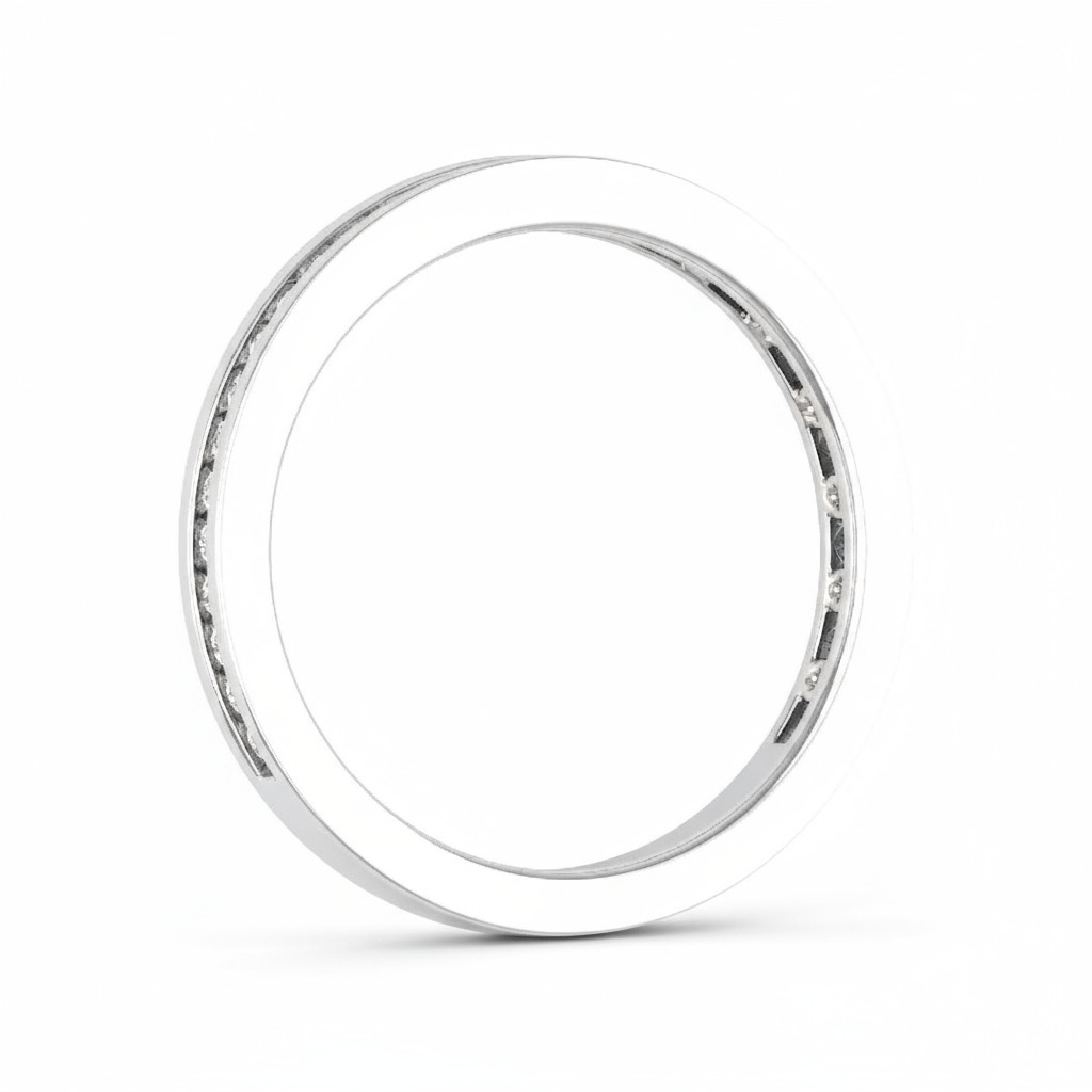 Round Cut VVS Moissanite Channle Set Wedding Band Round Cut VVS Moissanite Channle Set Wedding Band