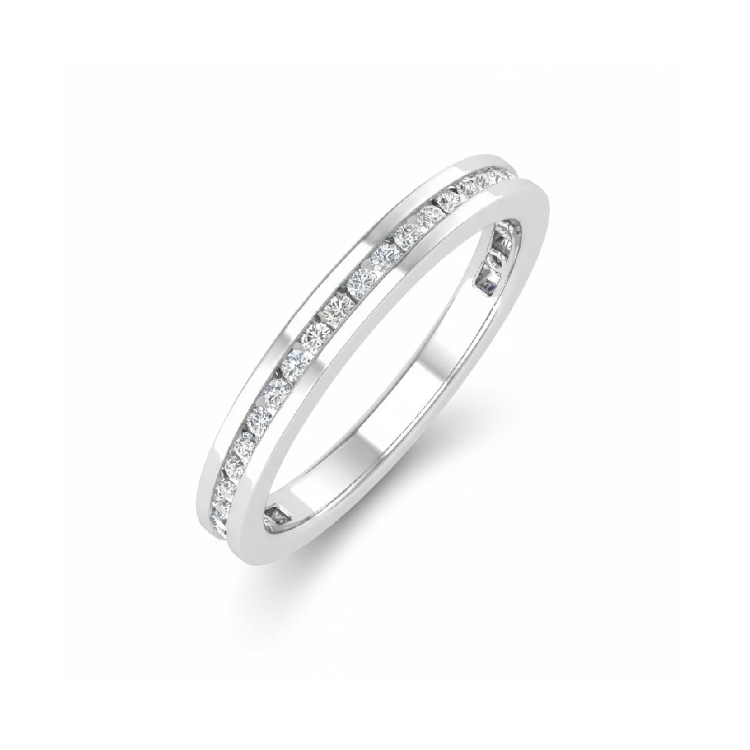 Round Cut VVS Moissanite Channle Set Wedding Band Round Cut VVS Moissanite Channle Set Wedding Band