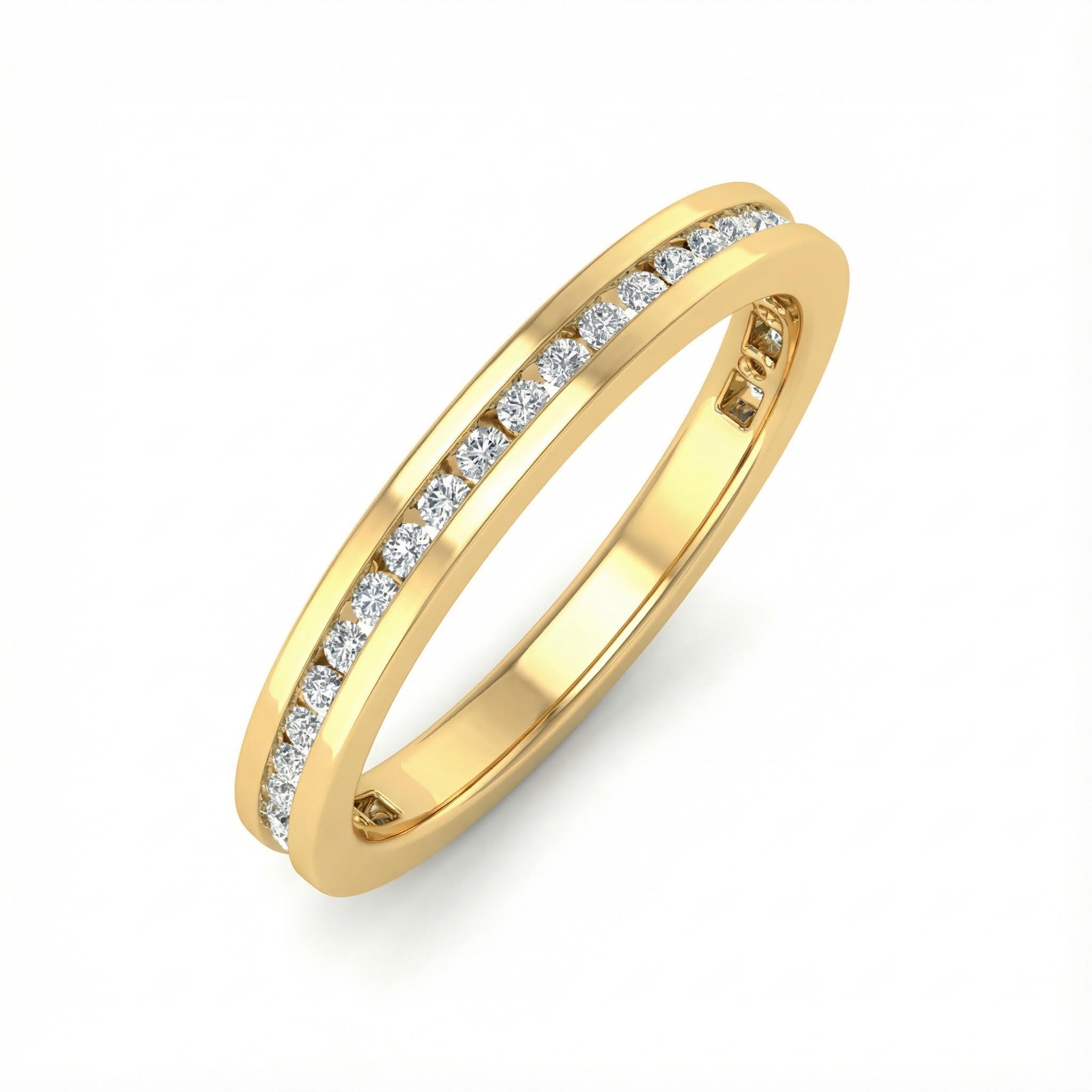 Round Cut VVS Moissanite Channle Set Wedding Band Round Cut VVS Moissanite Channle Set Wedding Band