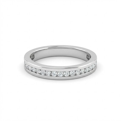 Round Cut  VVS Moissanite Channle Set Wedding Band