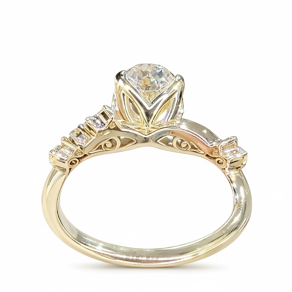 5.82CT Oval Cut VVS Moissanite Cluster Engagement Ring