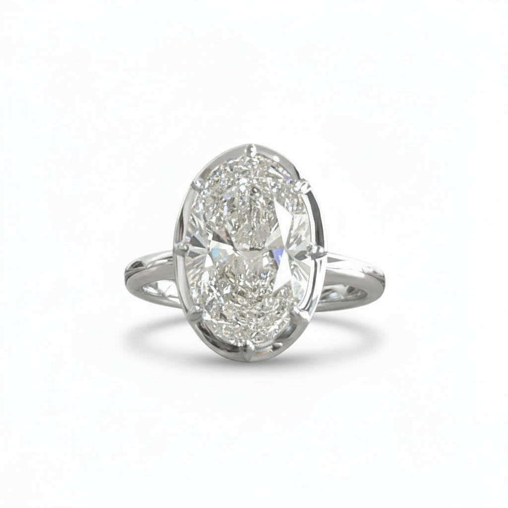 Oval Cut VVS Moissanite Bezel Set Engagement Ring Oval Cut VVS Moissanite Bezel Set Engagement Ring
