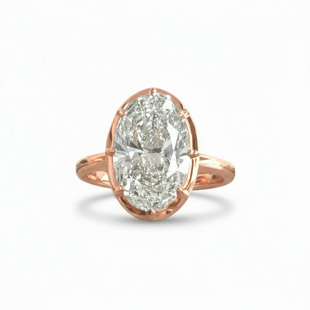 Oval Cut VVS Moissanite Bezel Set Engagement Ring Oval Cut VVS Moissanite Bezel Set Engagement Ring