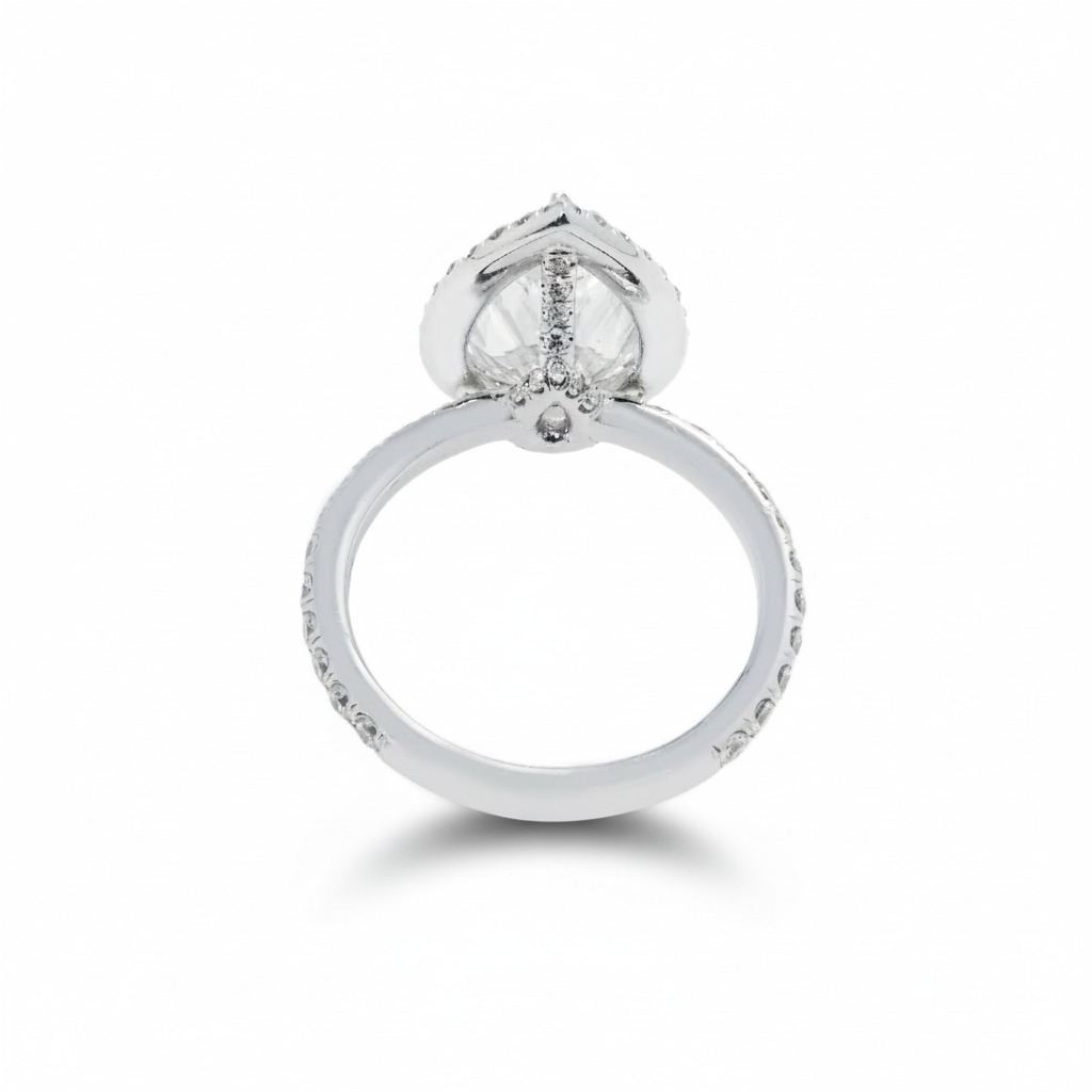 4.95CT Pear Cut VVS Moissanite Halo Engagement Ring