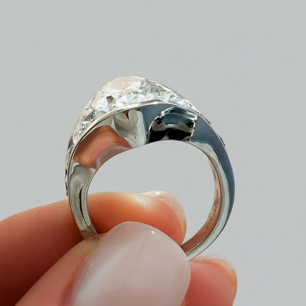 4.56CT Oval Cut VVS Moissanite Full Channel Set Engagement Ring