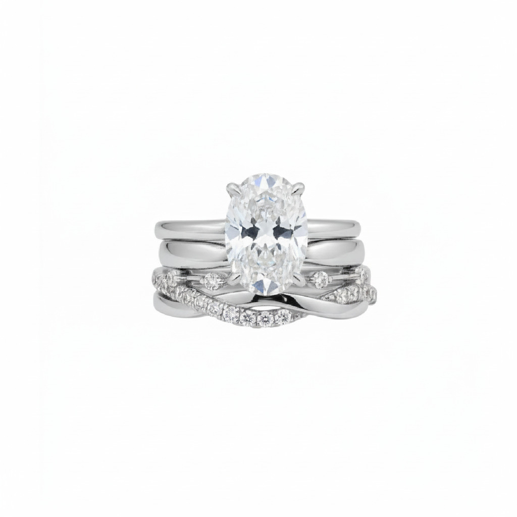 5.25CT Oval Cut VVS Moissanite Halo Engagement Ring