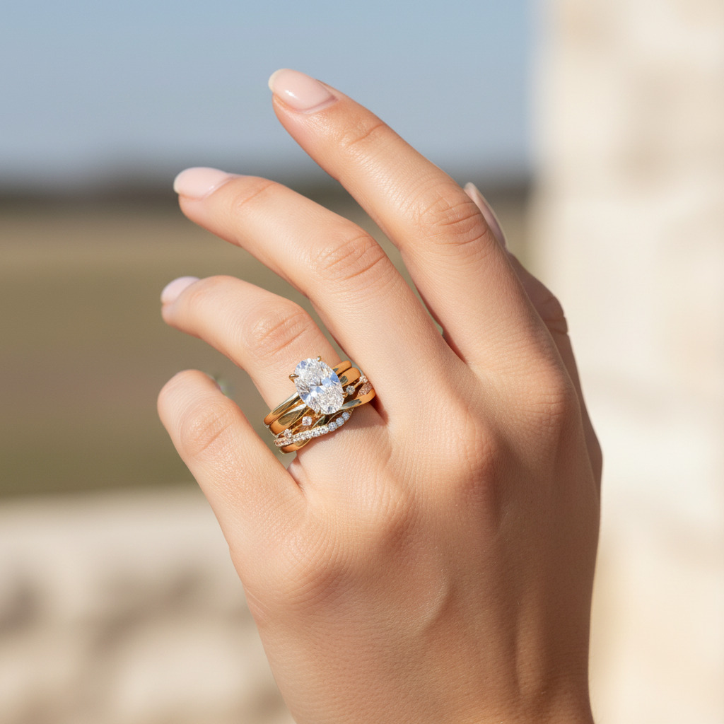 5.25CT Oval Cut VVS Moissanite Halo Engagement Ring