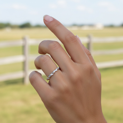 1.2CT Round Cut VVS Moissanite Twisted Wedding Band