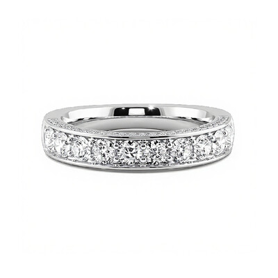 1.2CT Round Cut VVS Moissanite Three Sided Wedding Band