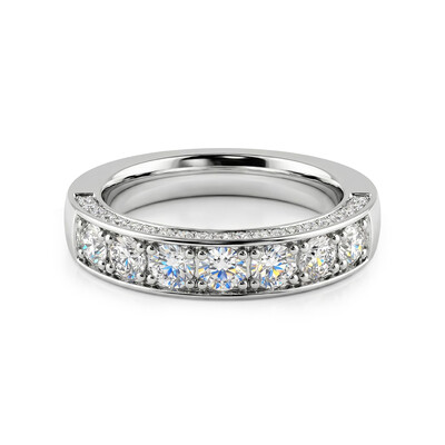2.46ct. tw. Round Cut VVS Moissanite Three Sided Wedding Band