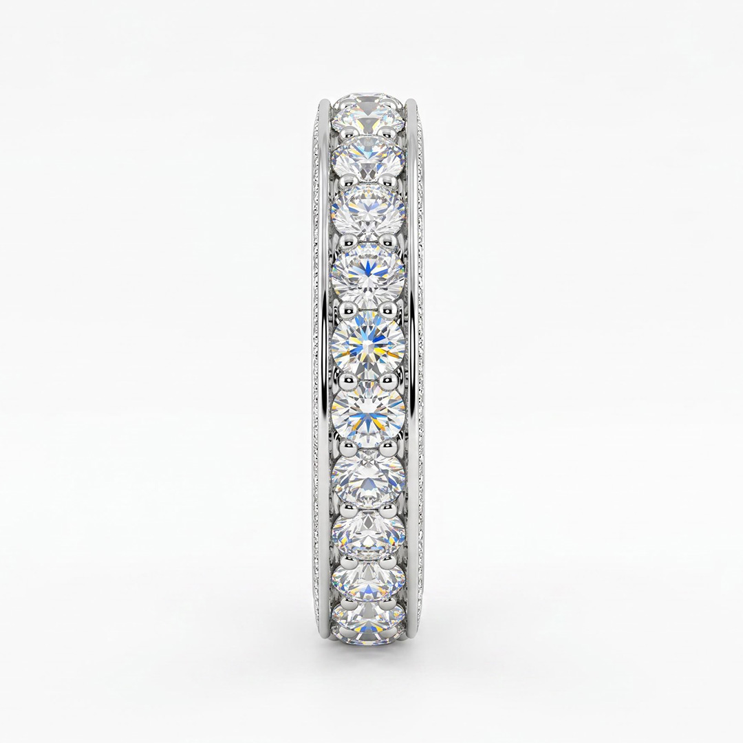 2.46ct. tw. Round Cut VVS Moissanite Three Sided Wedding Band