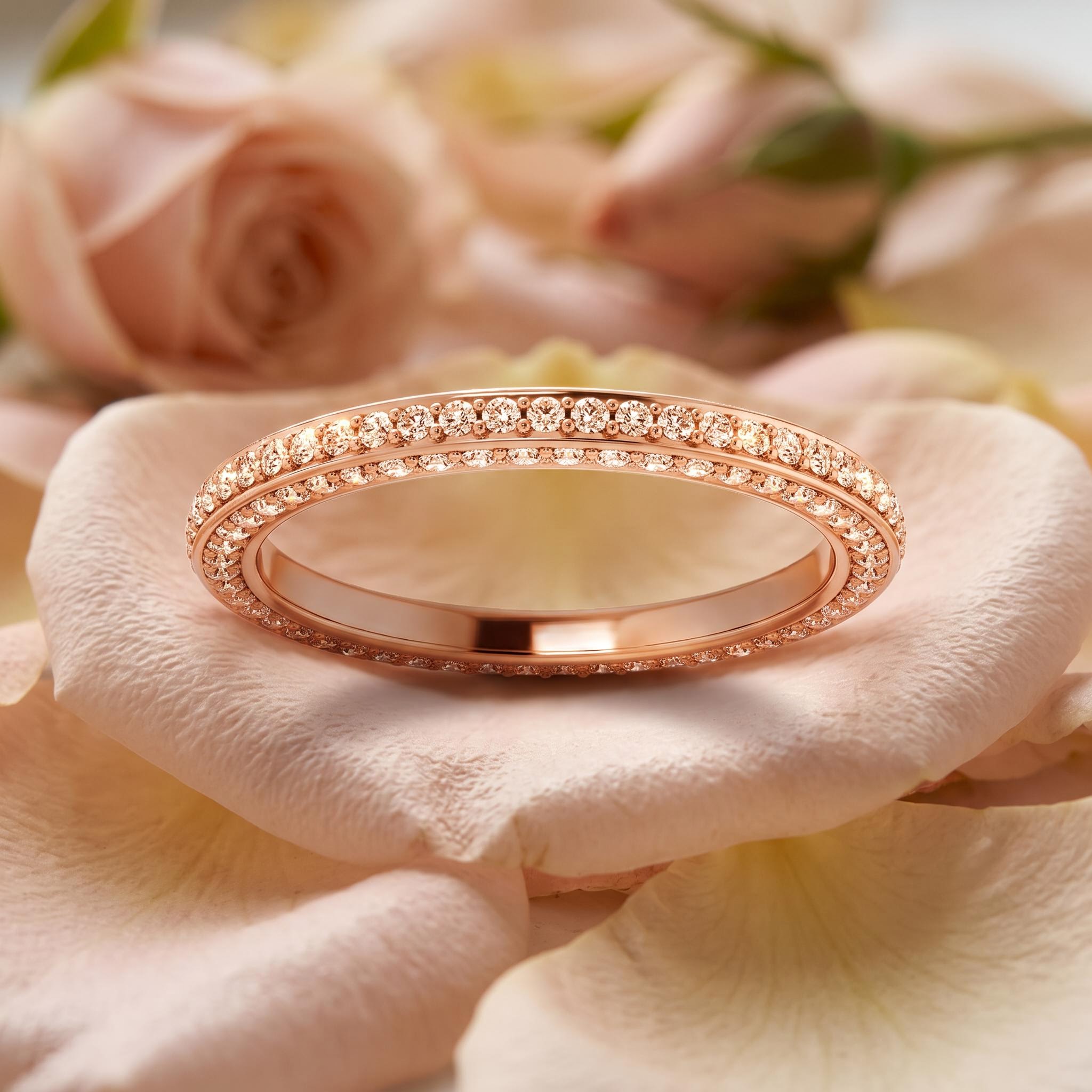 1.42CT Round Cut VVS Moissanite Pave Wedding Band 1.42CT Round Cut VVS Moissanite Pave Wedding Band
