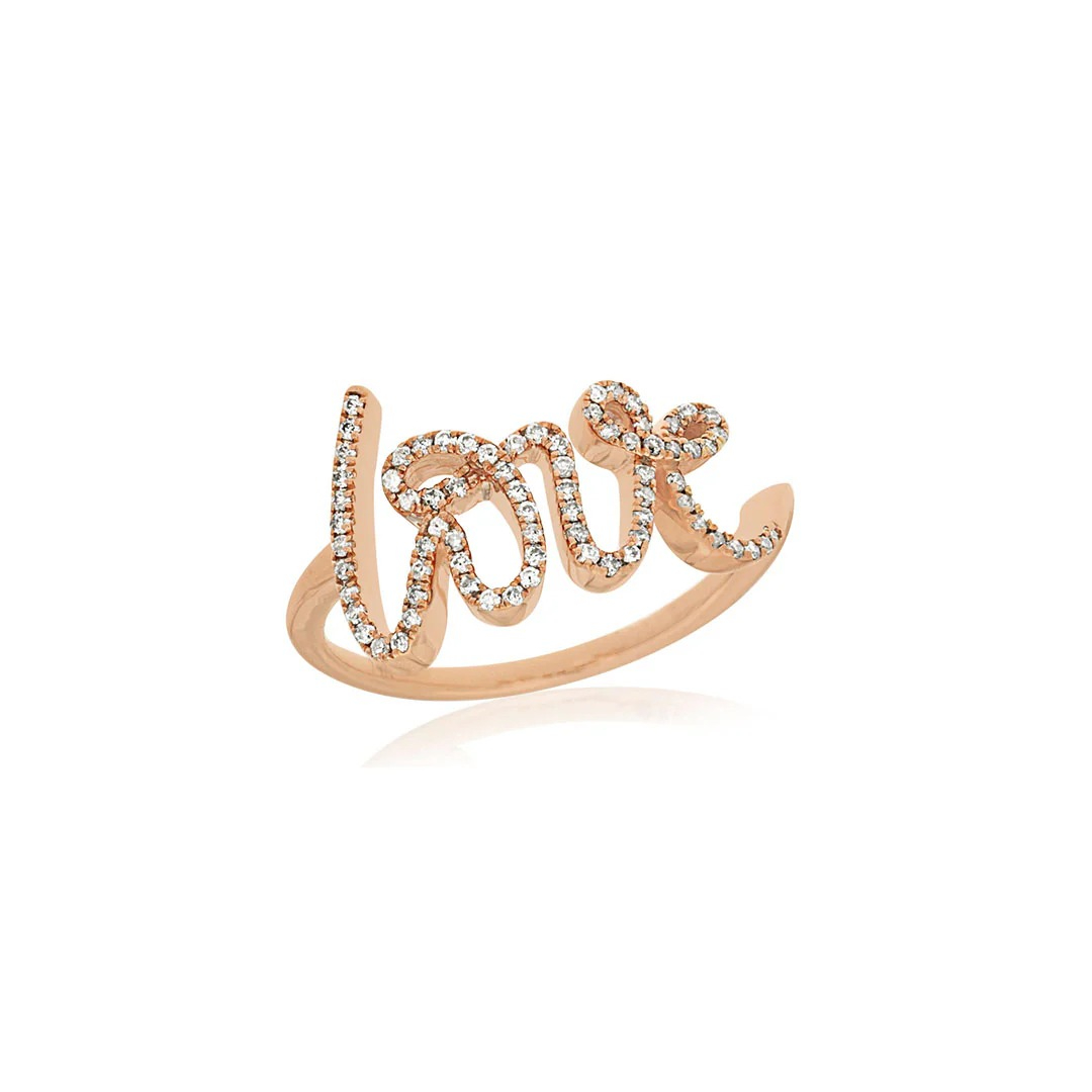 Love Pave Diamond VVS Moissanite Ring