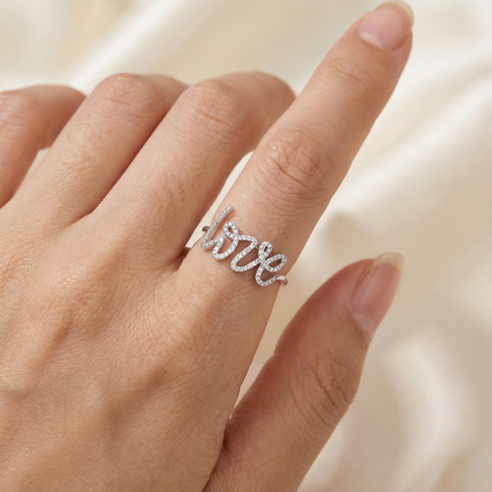 Love Pave Diamond VVS Moissanite Ring