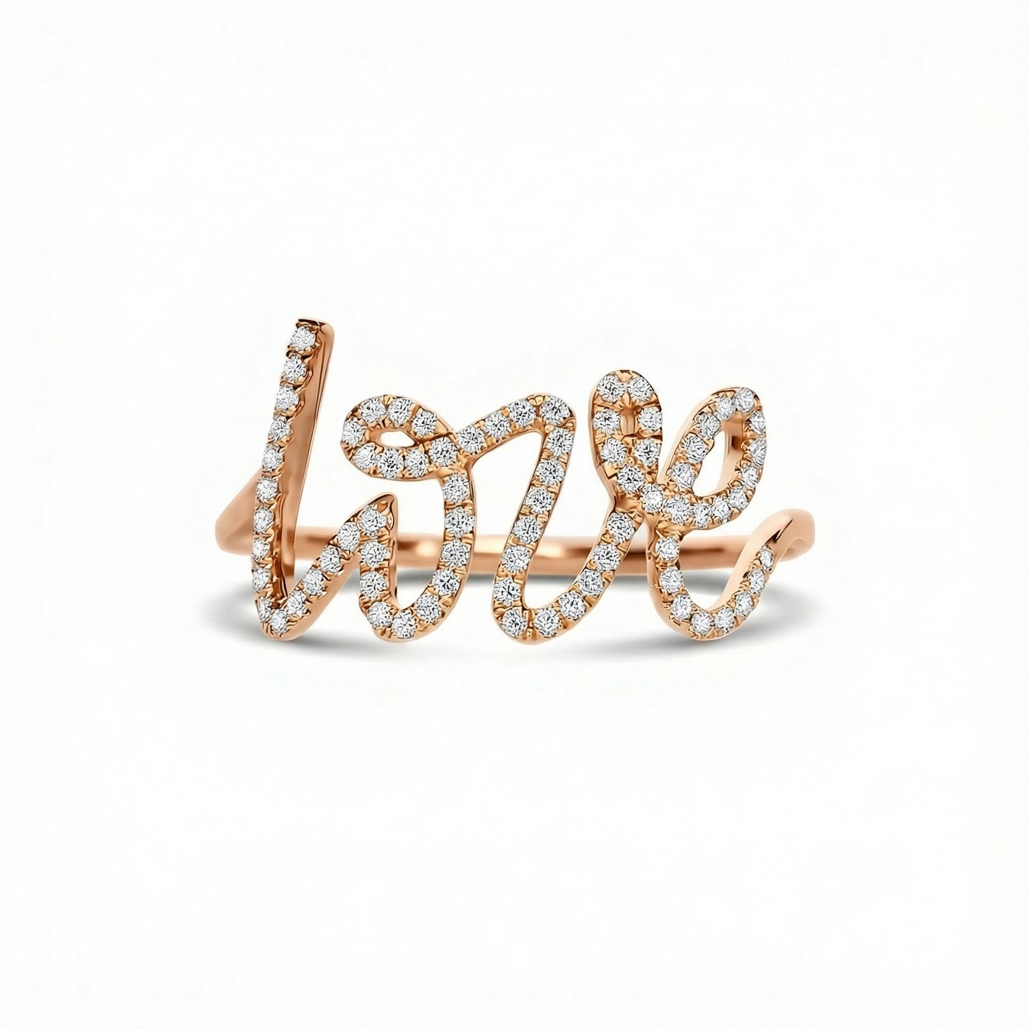 Love Pave Diamond VVS Moissanite Ring