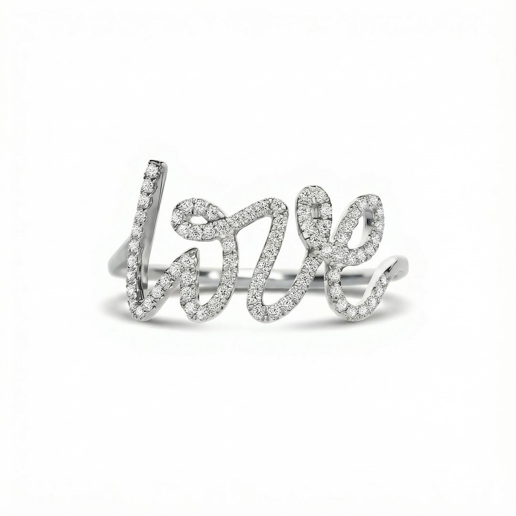 Love Pave Diamond VVS Moissanite Ring