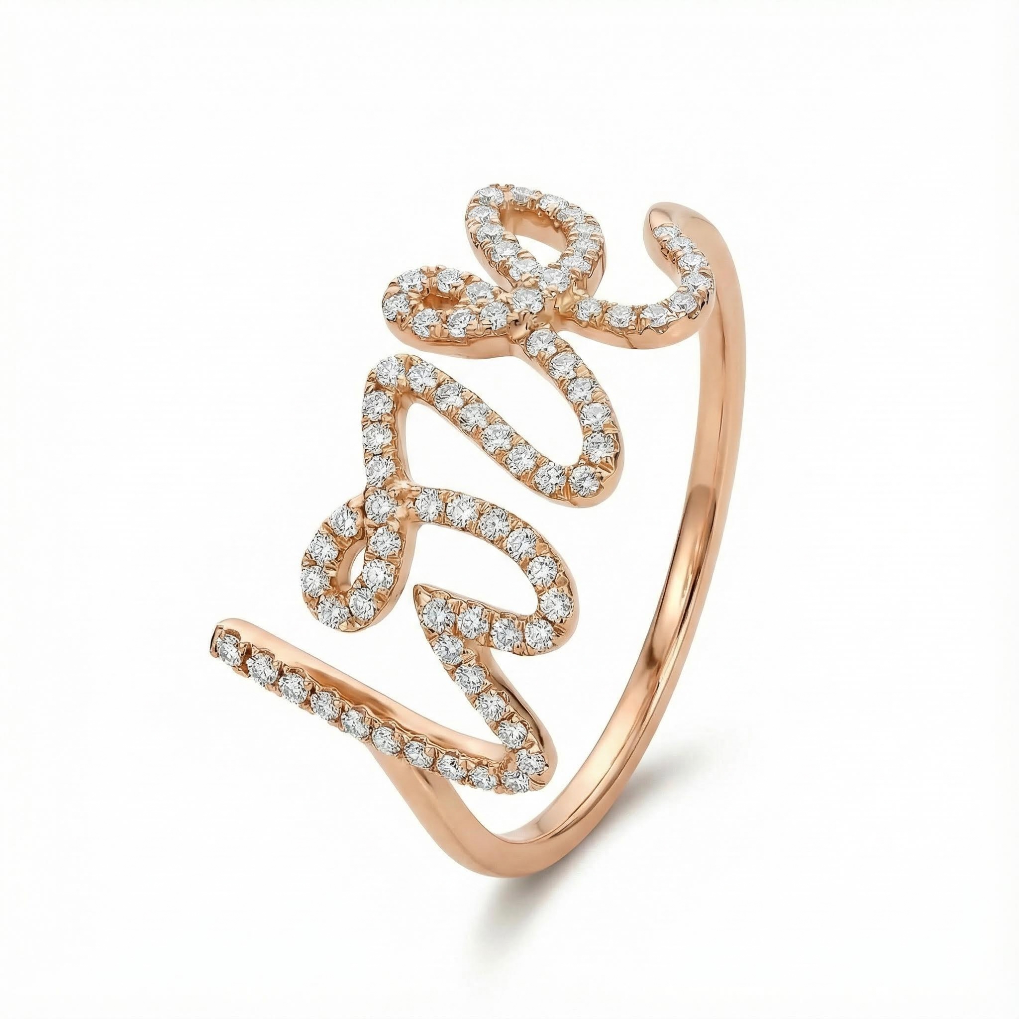 Love Pave Diamond VVS Moissanite Ring