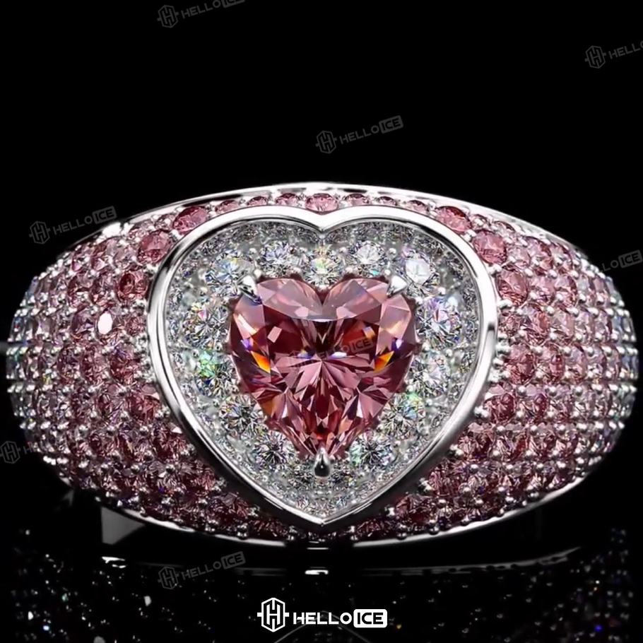 2.73ct. tw. S925 Silver Heart Cut Pink Diamond Pave Engagement Ring 2.73ct. tw. S925 Silver Heart Cut Pink Diamond Pave Engagement Ring