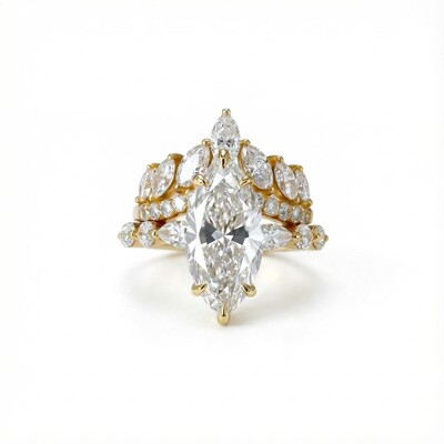 Marquise Cut VVS Moissanite Engagement Ring Set