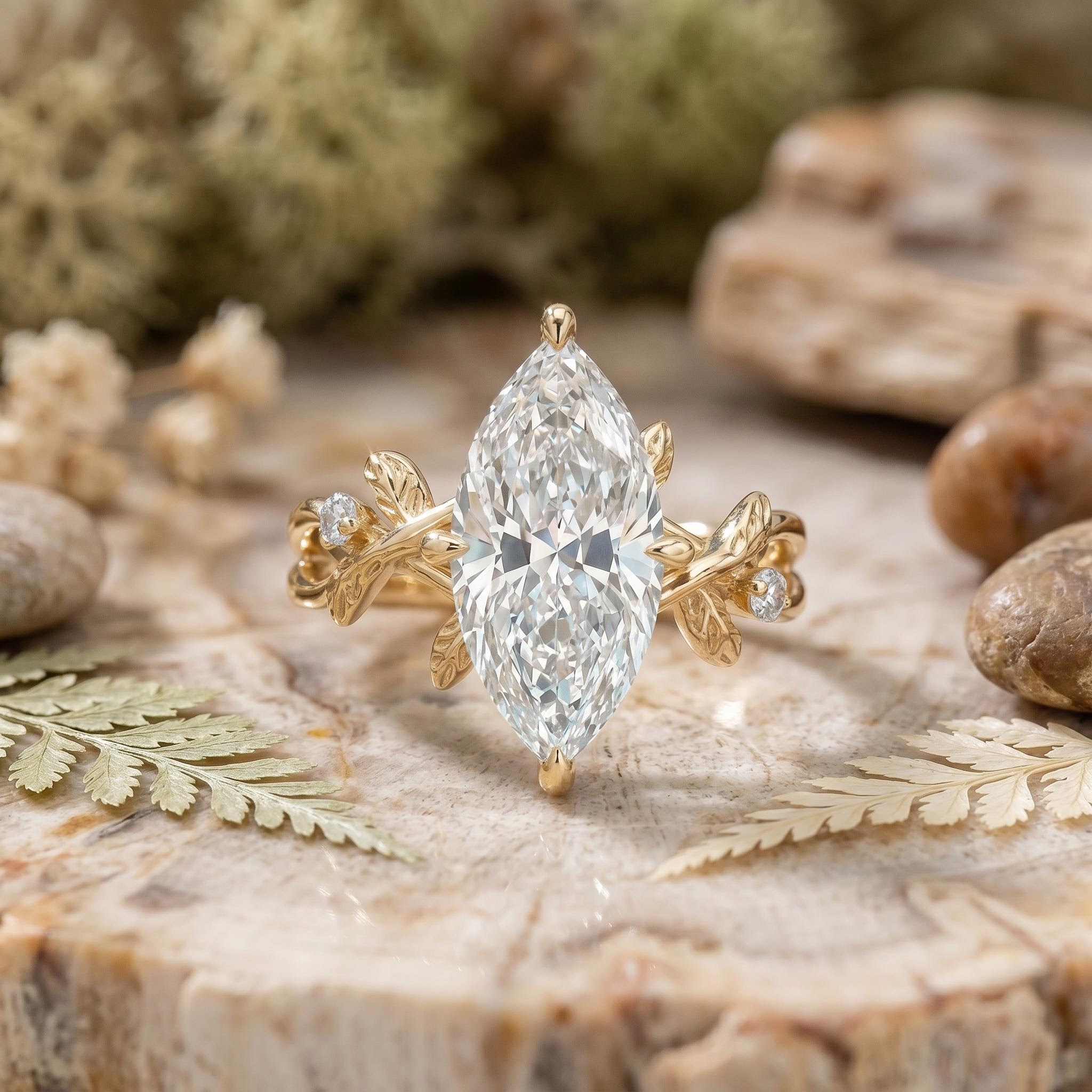 3.04ct. tw. Marquise Cut VVS Moissanite Side Stone Engagement Ring 3.04ct. tw. Marquise Cut VVS Moissanite Side Stone Engagement Ring