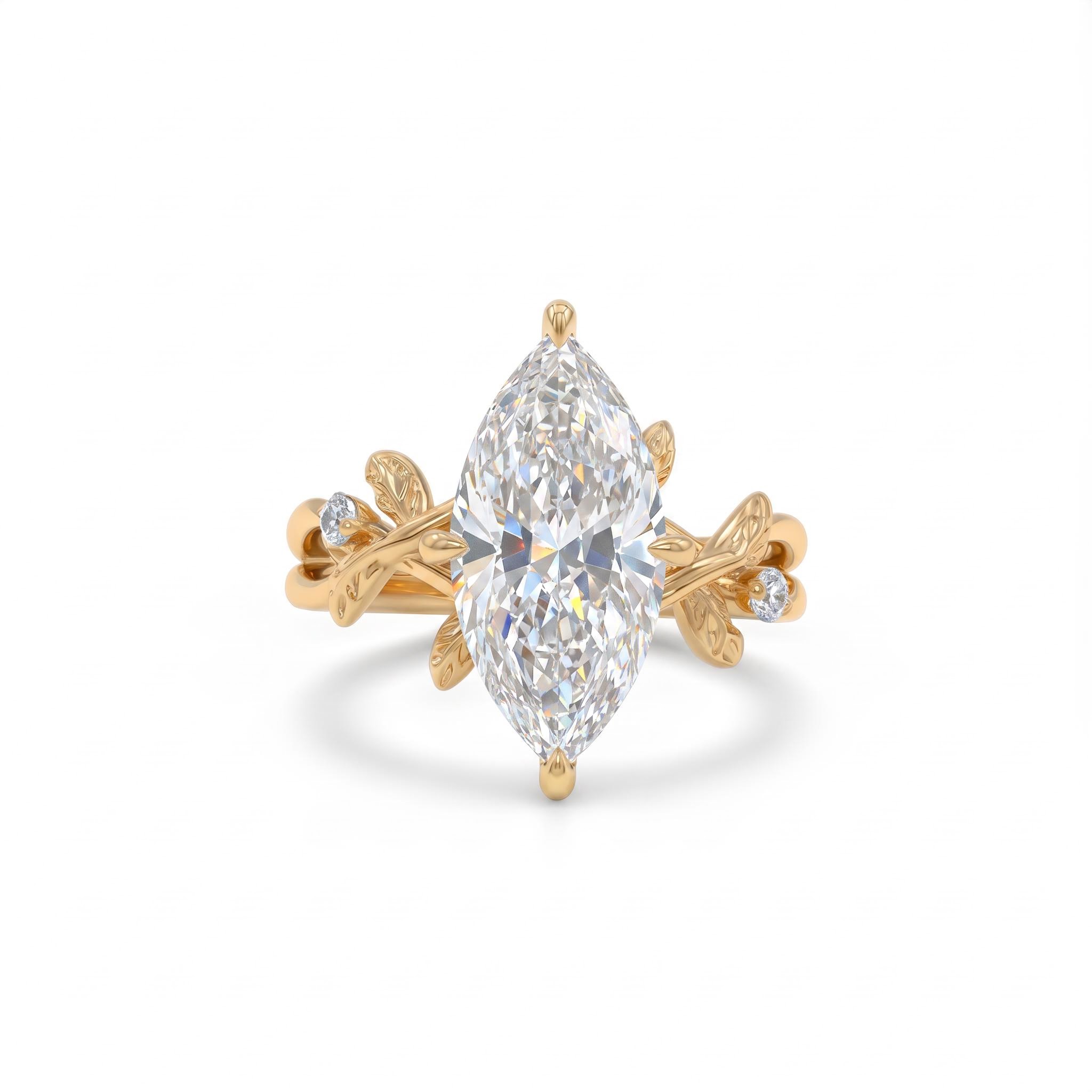 3.04ct. tw. Marquise Cut VVS Moissanite Side Stone Engagement Ring 3.04ct. tw. Marquise Cut VVS Moissanite Side Stone Engagement Ring