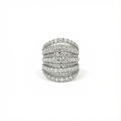 Round Cut VVS Moissanite Multi Row Diamond Ring