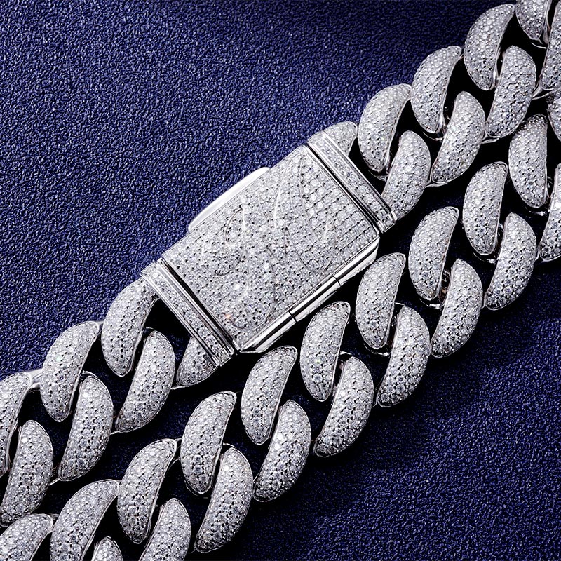 Custom S925 & VVS1 Moissanite Letter Cuban Link Bracelet