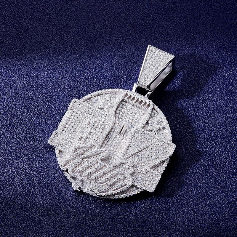 Custom S925 & VVS1 Moissanite Round Letter Pendant Deposit