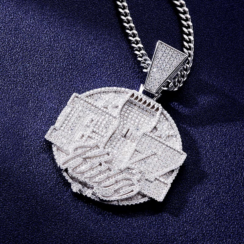 Custom S925 & VVS1 Moissanite Round Letter Pendant Deposit